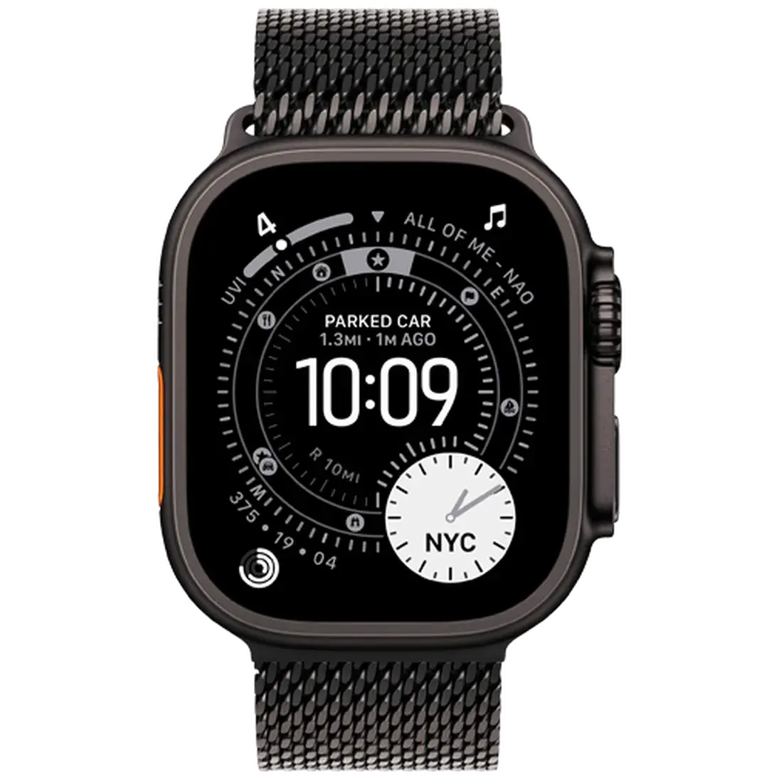 Apple Watch Ultra 3 49mm Noir (Noir Milanese Bracelet L) Apple