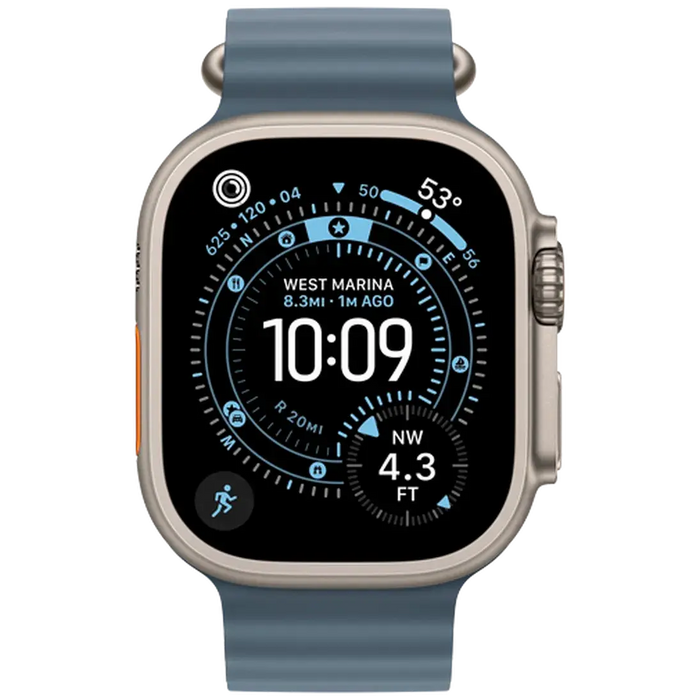 Apple Watch Ultra 3 49mm Titanium (Bracelet En Silicone Bleu) Apple